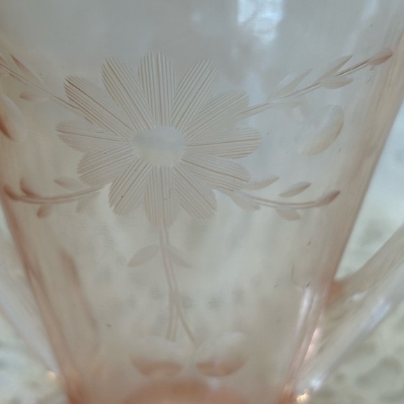 Vintage Pink Glass Sugar Bowl - Picture 4 of 9